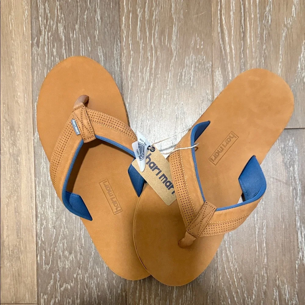Hartmann Tan and Blue Men's Sandals - Picture 1 of 8